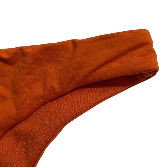 Roxy Wavy Soul Bikini Swim Bottoms Low Rise Soft Stretchy Orange Rust Small - Picture 9 of 16
